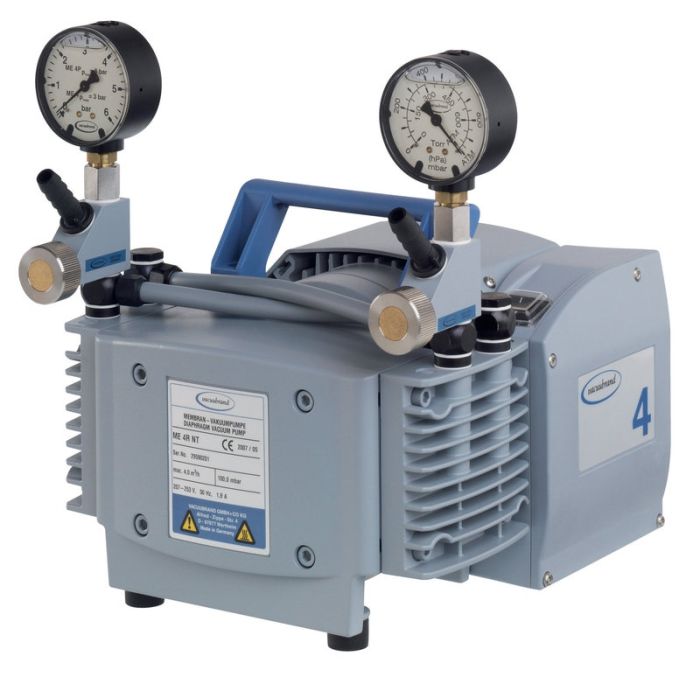 Vacuubrand ME4RNT pomp + druk-& vacuummeter 100mbar 3,8 m3/h