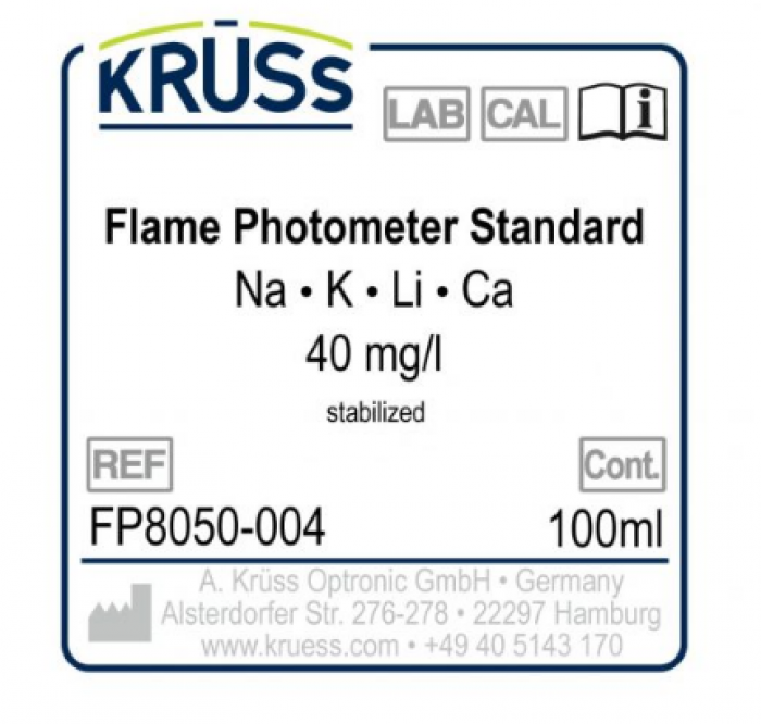 Krüss FP8050-004 kalibratievloeistof vlamfotometer 40 mg/l