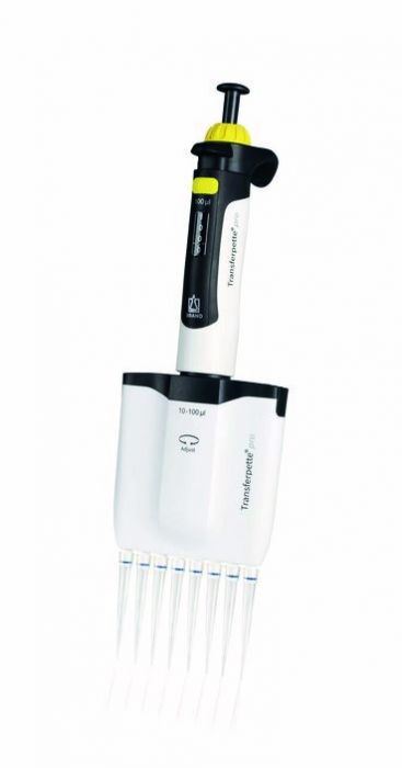 Brand Transferpette Pro 8 kanaals instelbaar van 10-100 µl